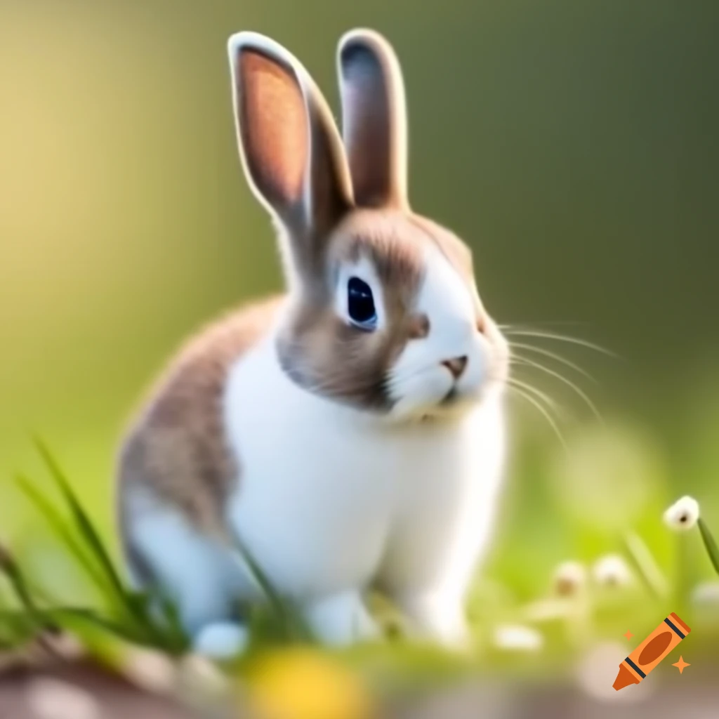 Small bunny sitting peacefully