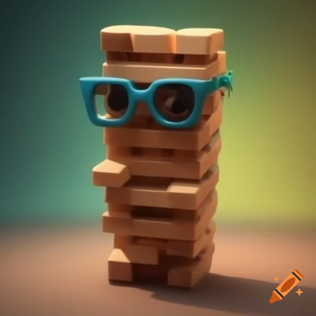 Versatile character with glasses and cartoon brush for educational gamification brand