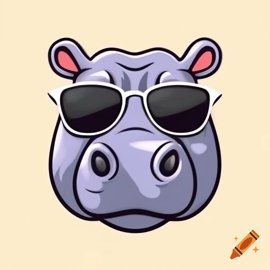 Hippo wearing sunglasses