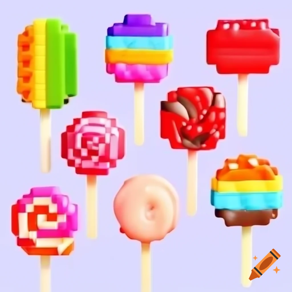 Pixel-shaped popping candy bites in fruity and sour flavors