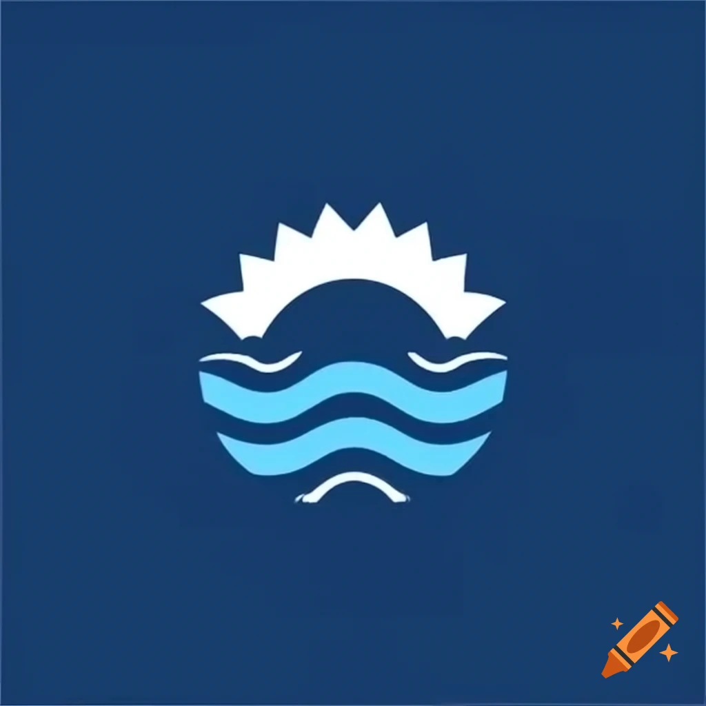 Symbol of a wave cresting over a star