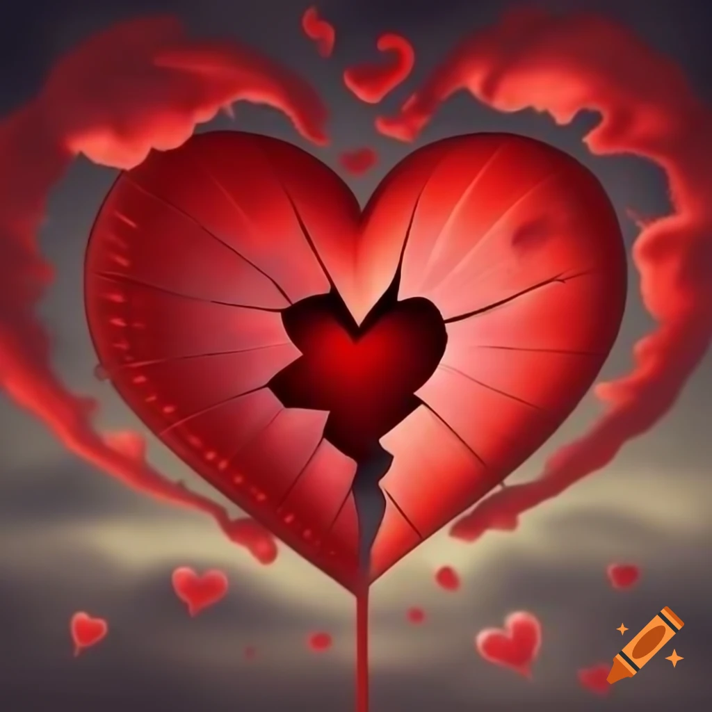 Broken heart illustration for Valentine's Day