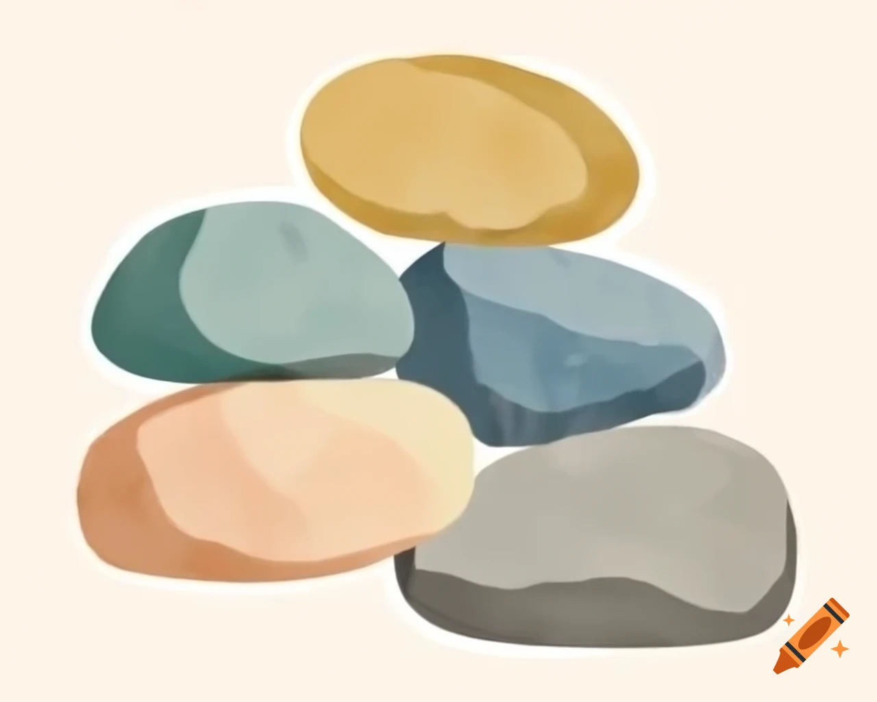 Babinda boulders illustrated in natural watercolour shades