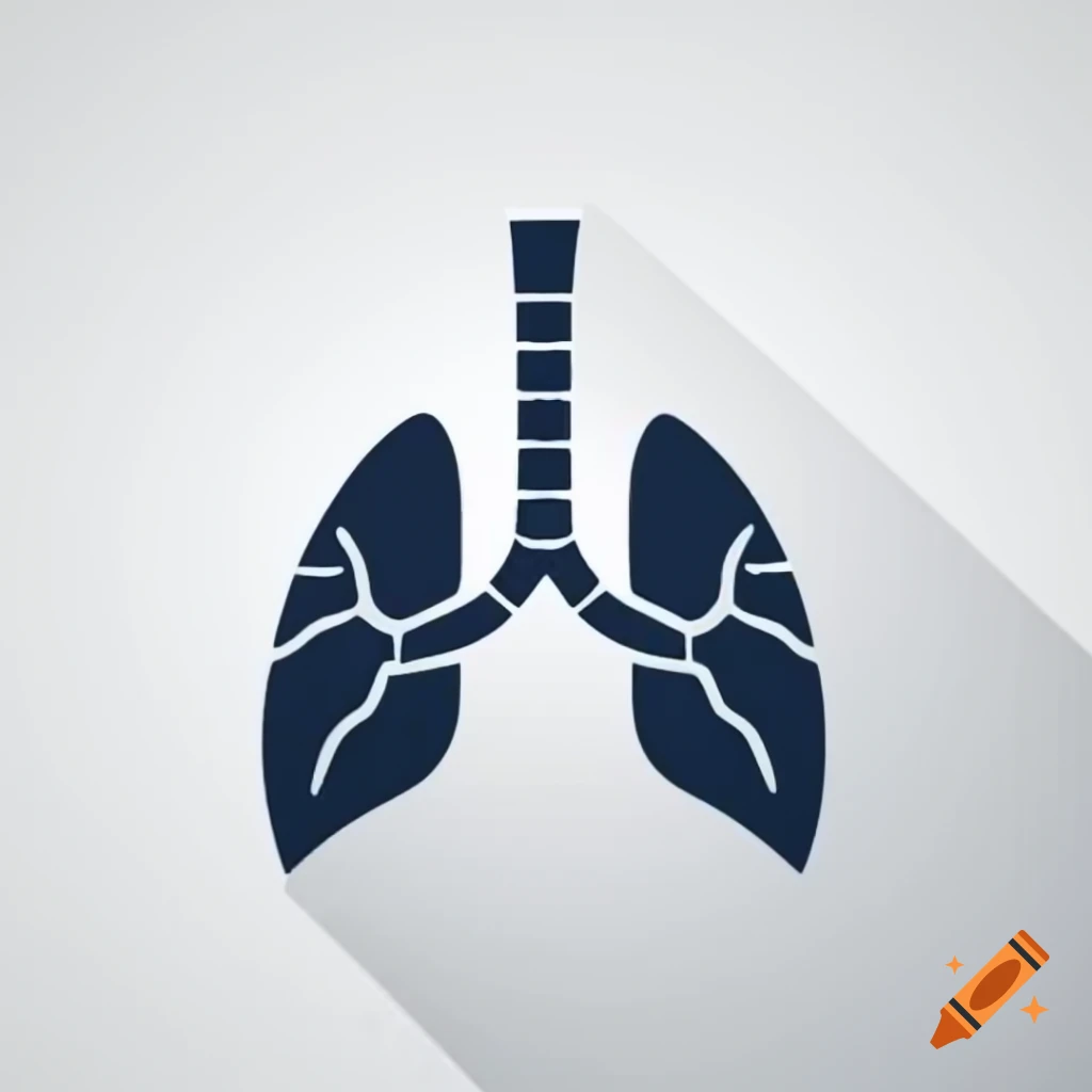 Futuristic lung logo design on white background