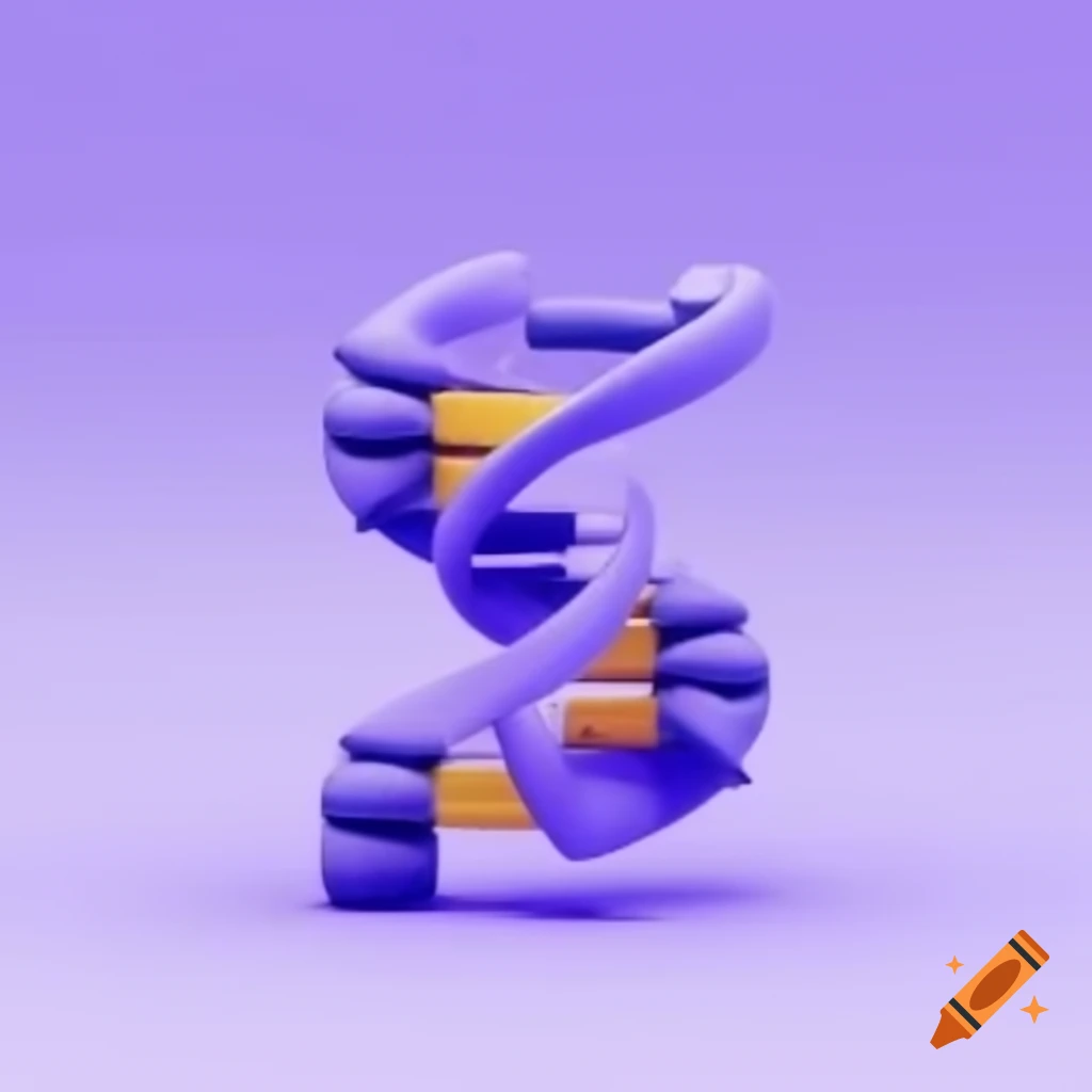 DNA structure shaped like letter S in lavender color