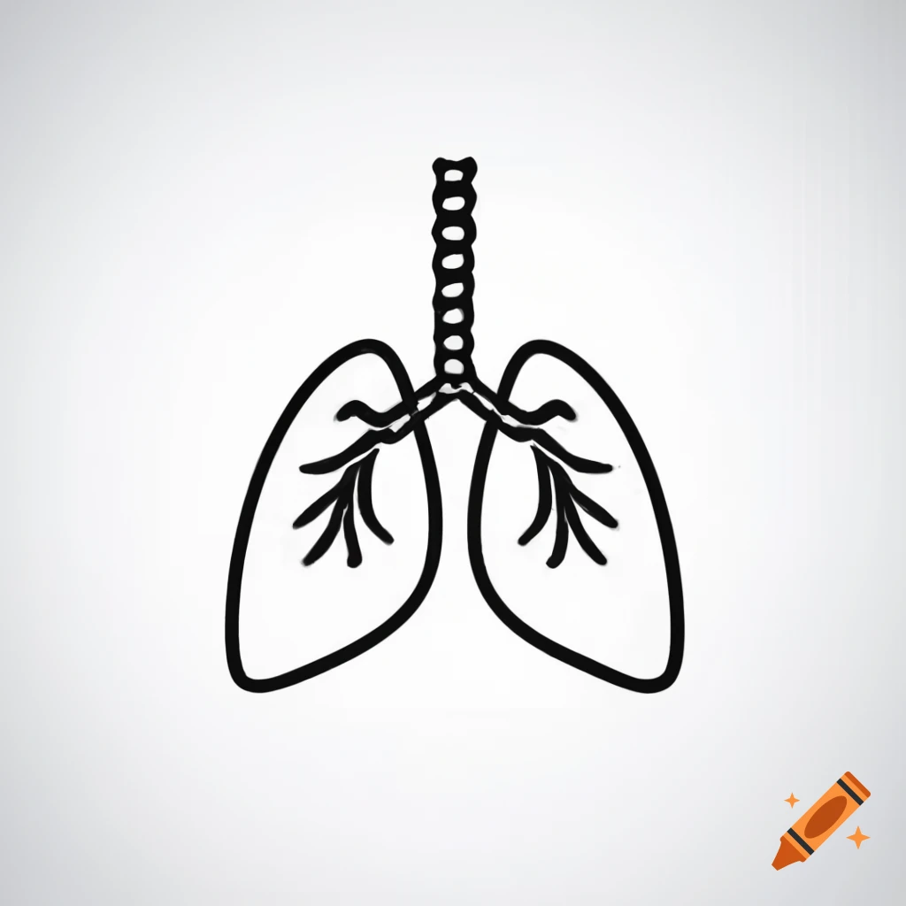 Line drawing of lungs in Edward Gorey style on white background