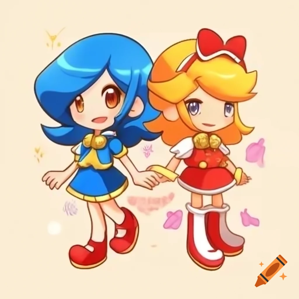 Arle Nadja and Amitie character design in Spanish cartoon style