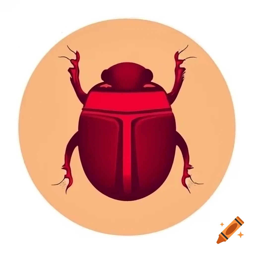 Zombie scarab illustration in red