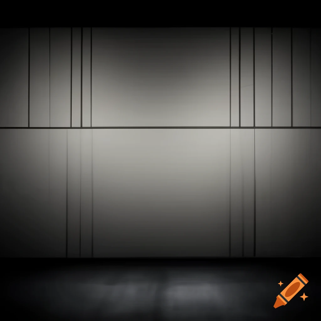 Minimalist grey wall with black lines and black floor