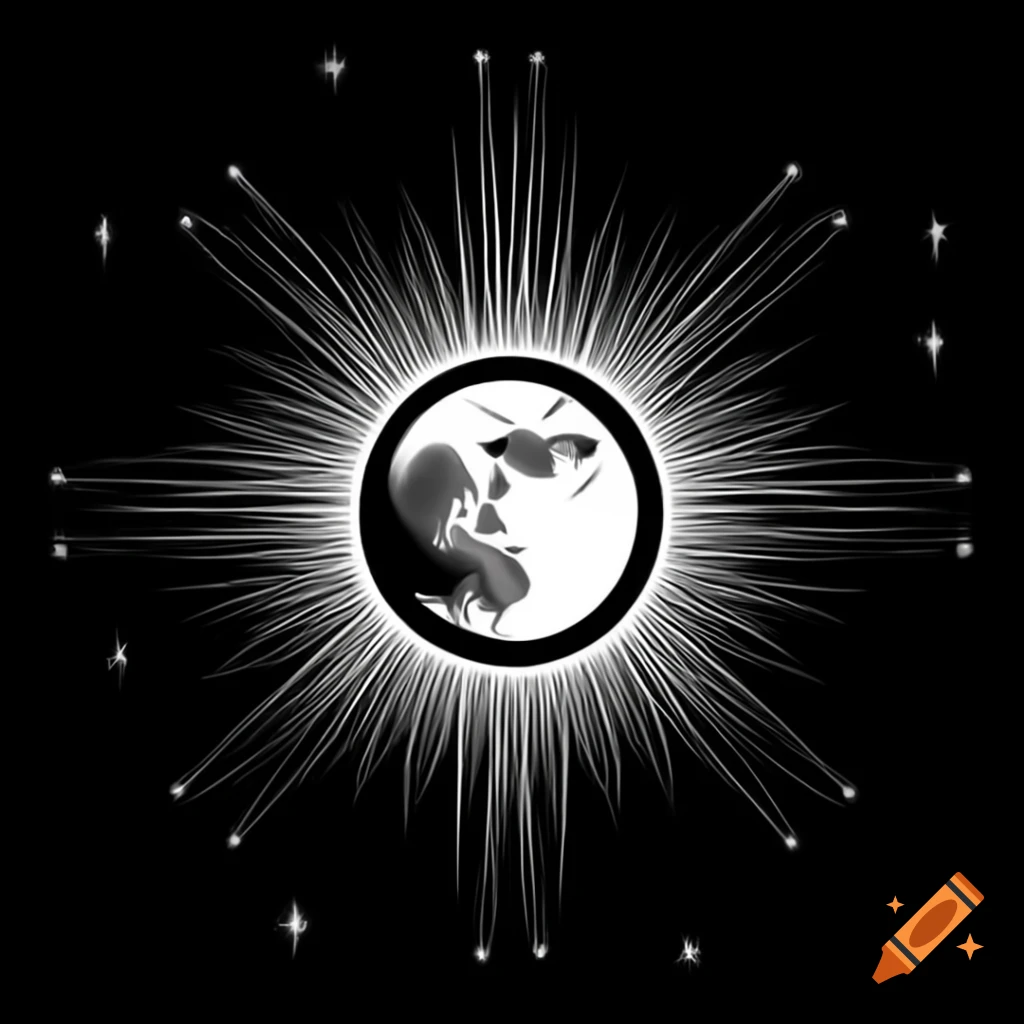 Full moon surrounded by stars