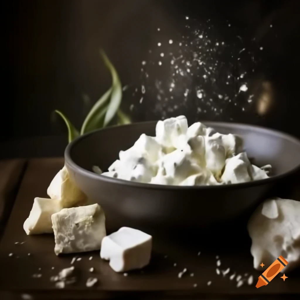 Greek feta salad with extra feta in large bowl, sepia filtered close-up
