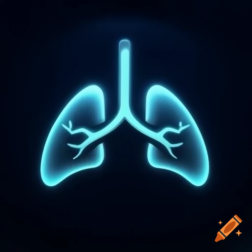 Futuristic lung logo design