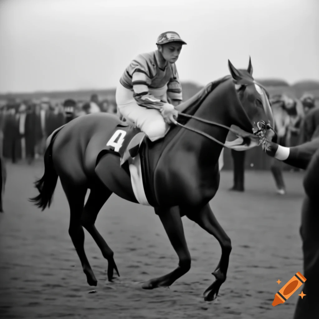 Vintage photo of horse racing winners circle