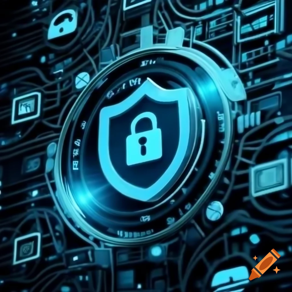 Cyber security concept with digital locks and networks