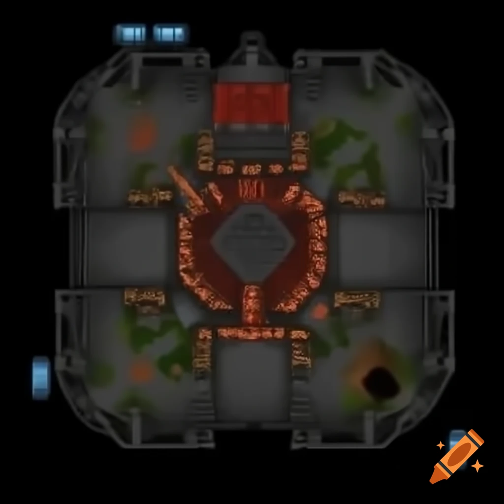 Gladiator arena battlemap set in a hellish environment