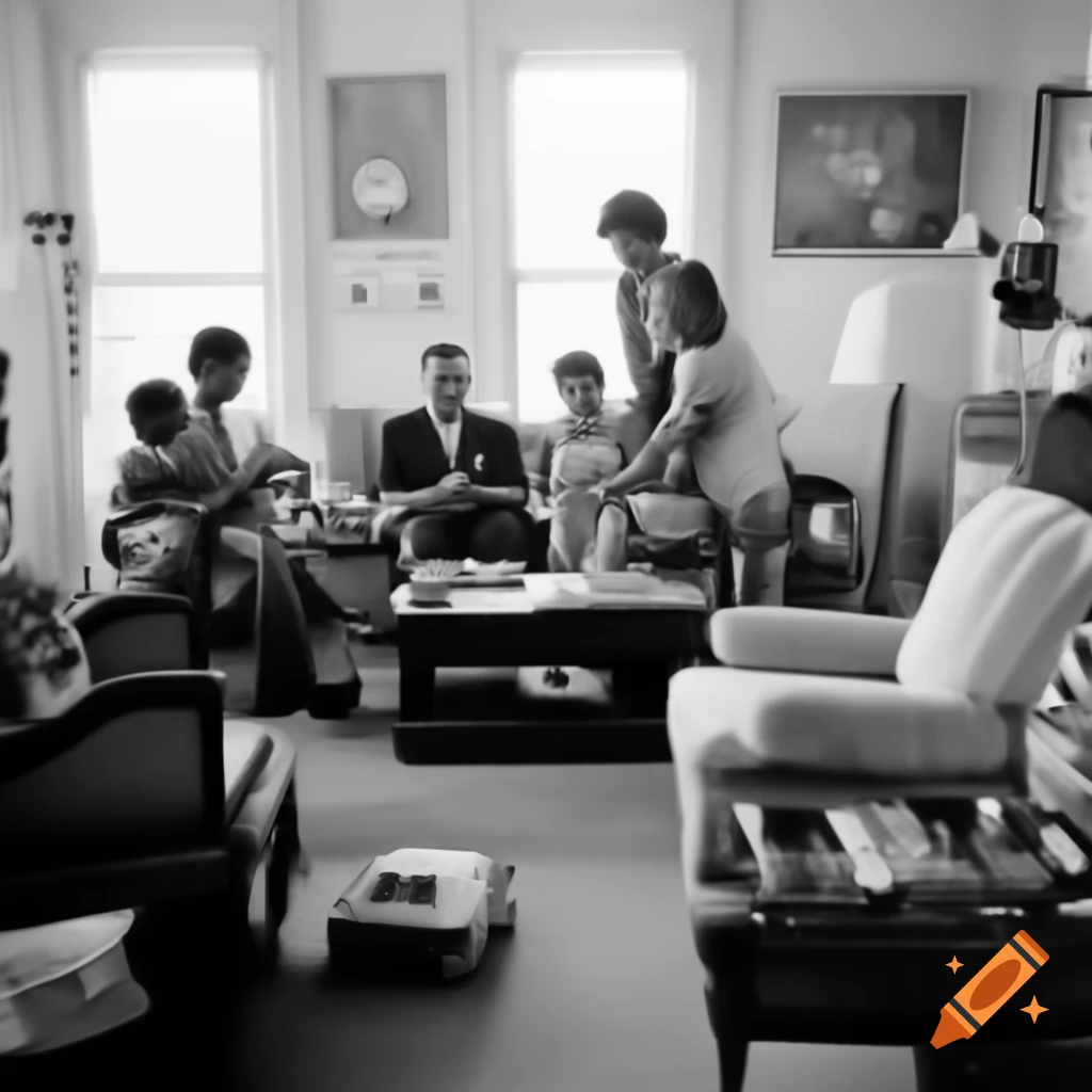 Cozy living room scene with family members and comfortable furniture