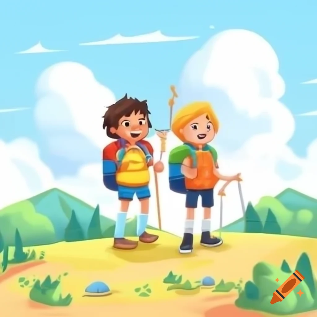 Adventure cartoon featuring two kids