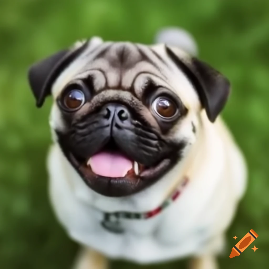 Cute pug with expressive eyes