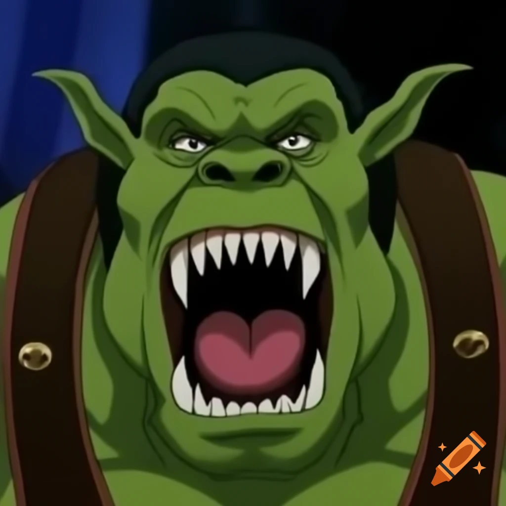 80s-90s anime OVA character resembling orc with large fangs