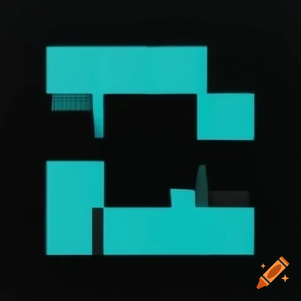 8-bit turquoise wave design