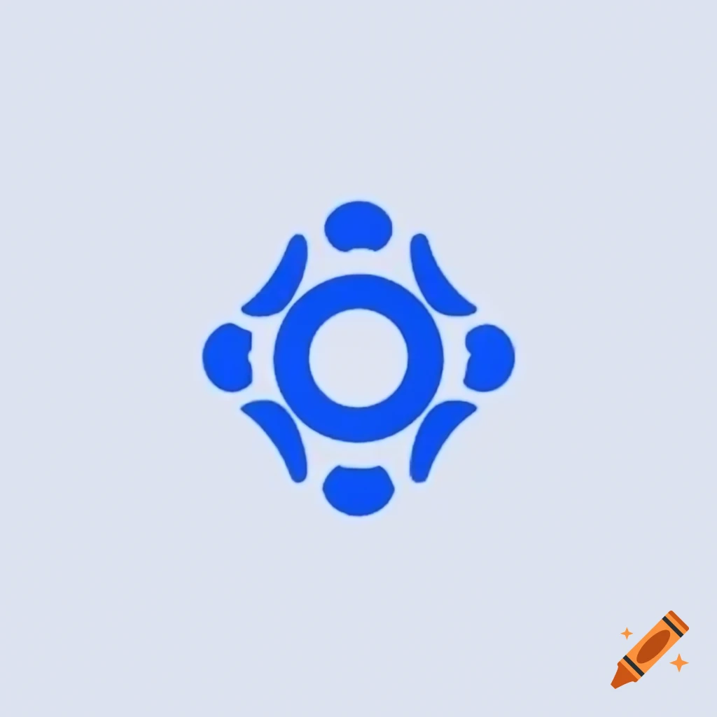 Symbolic logo for civil society support fund featuring hands and circles in blue