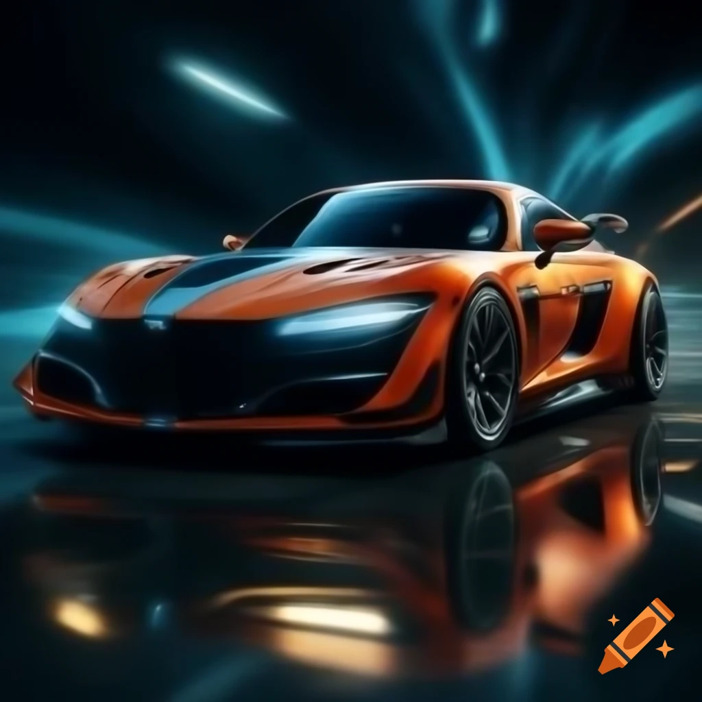 Hyperrealistic car in space with dynamic lighting and immense detail