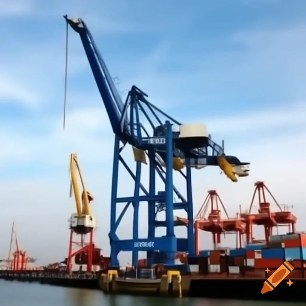 Seaport crane in Mariupol