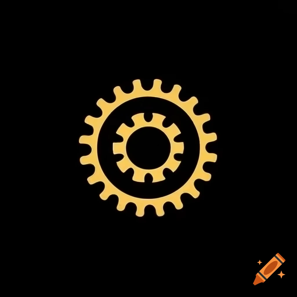 Gold bicycle sprocket logo design