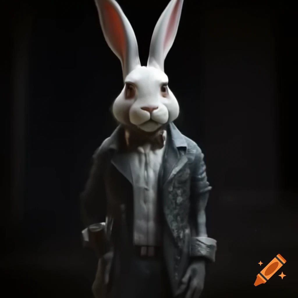 Futuristic bunny resembling Terminator character