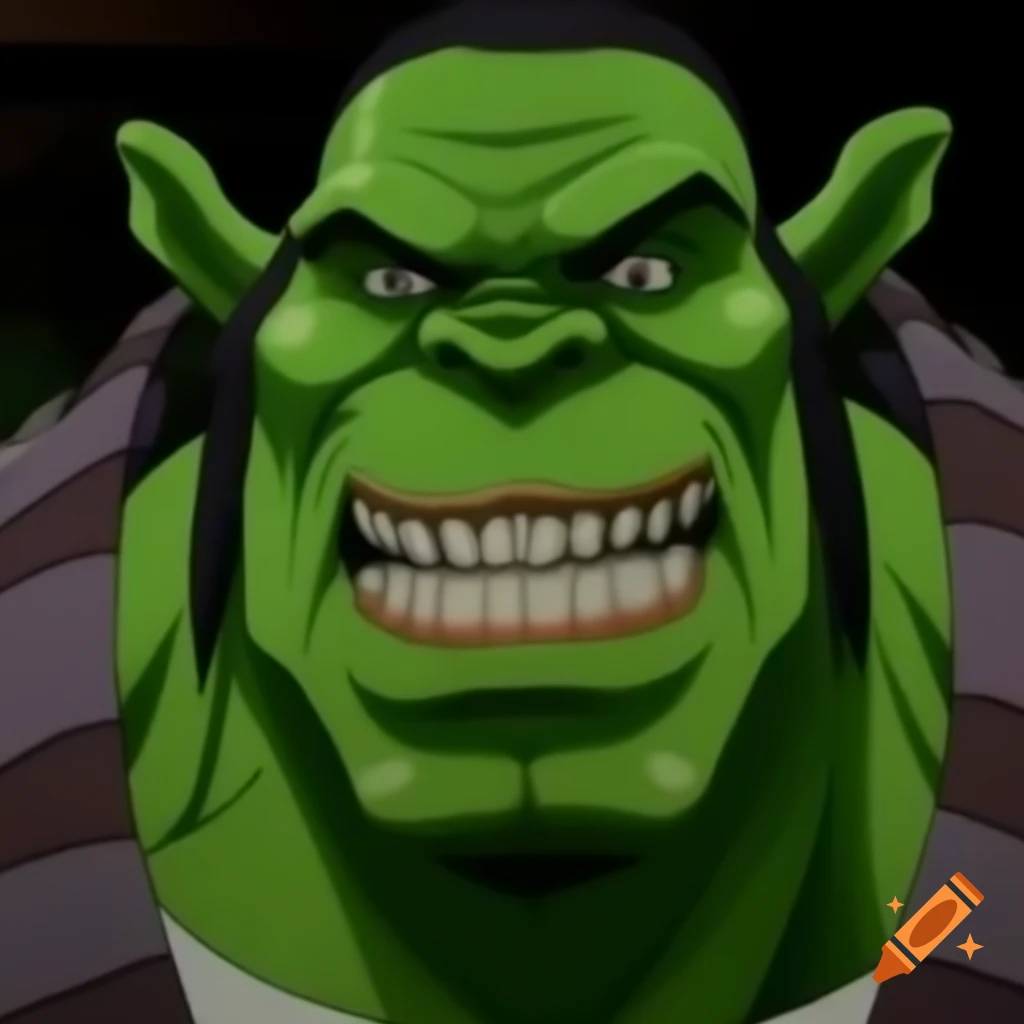 80-90's anime OVA featuring Ron Perlman as green orc with fangs