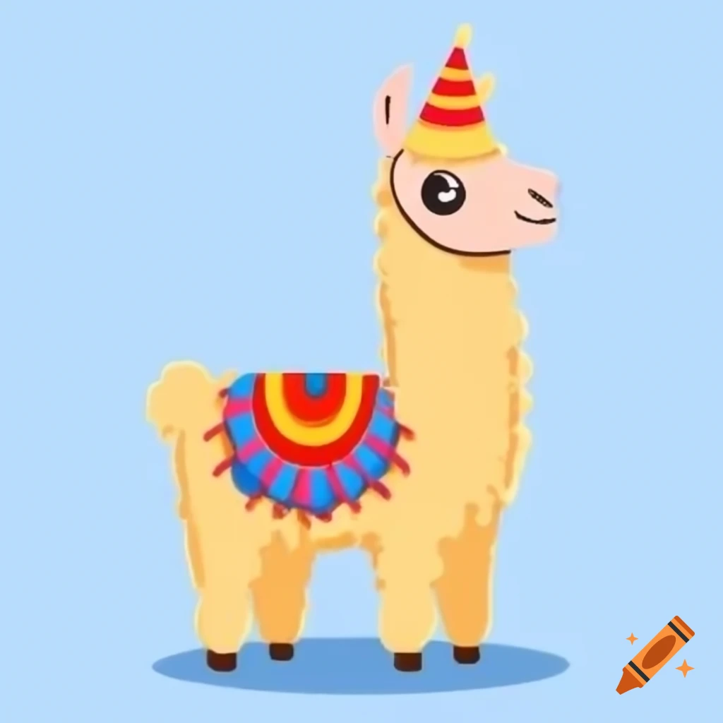 Llama in a festive atmosphere, possibly at a party