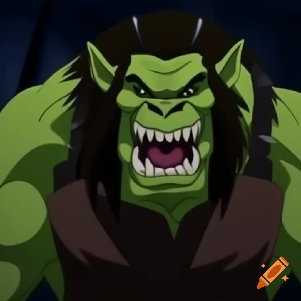 80s-90s anime OVA character resembling orc with large fangs