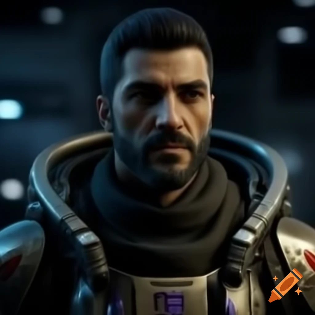Italian sci-fi mercenary in futuristic setting