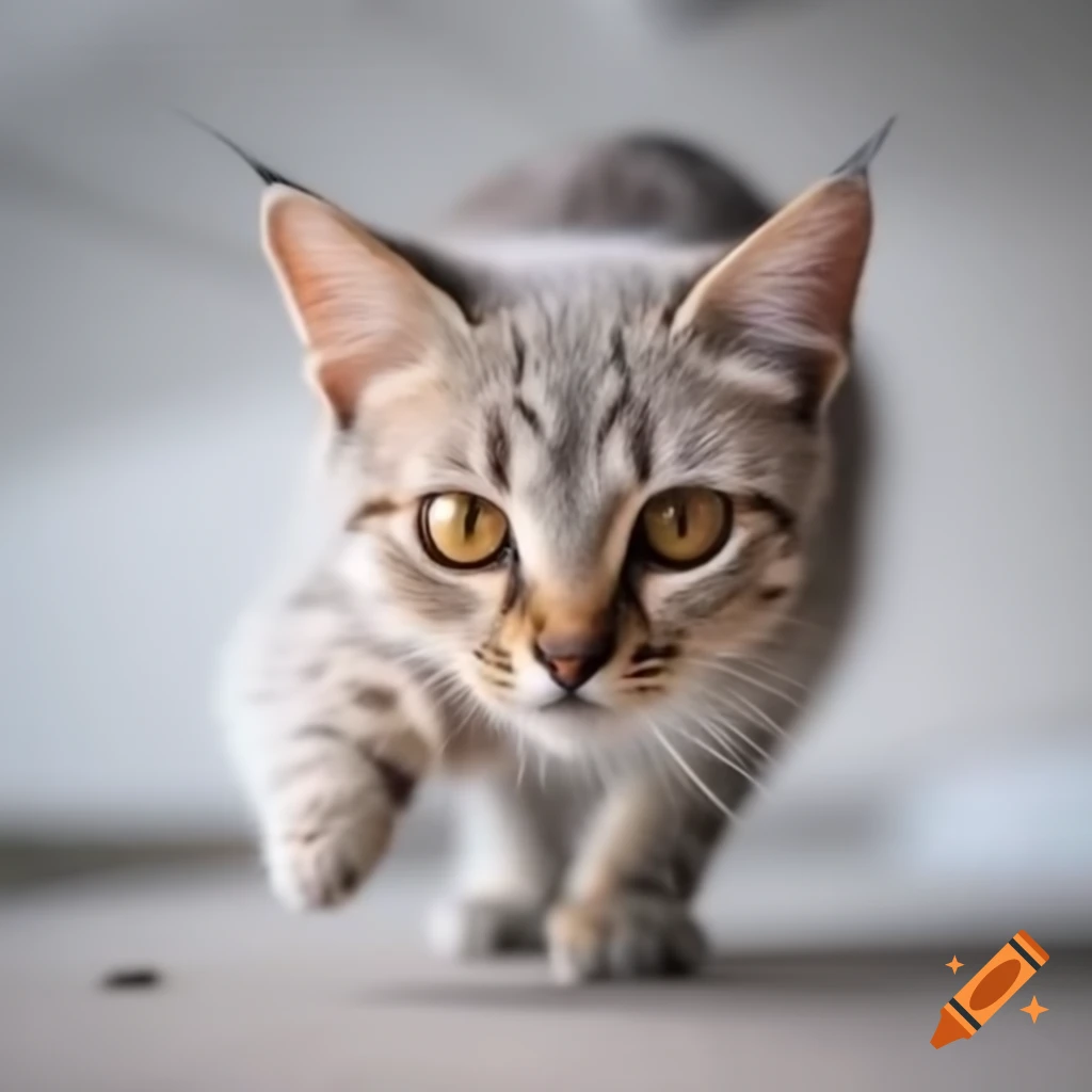 Cat resting or playing in a relaxed position