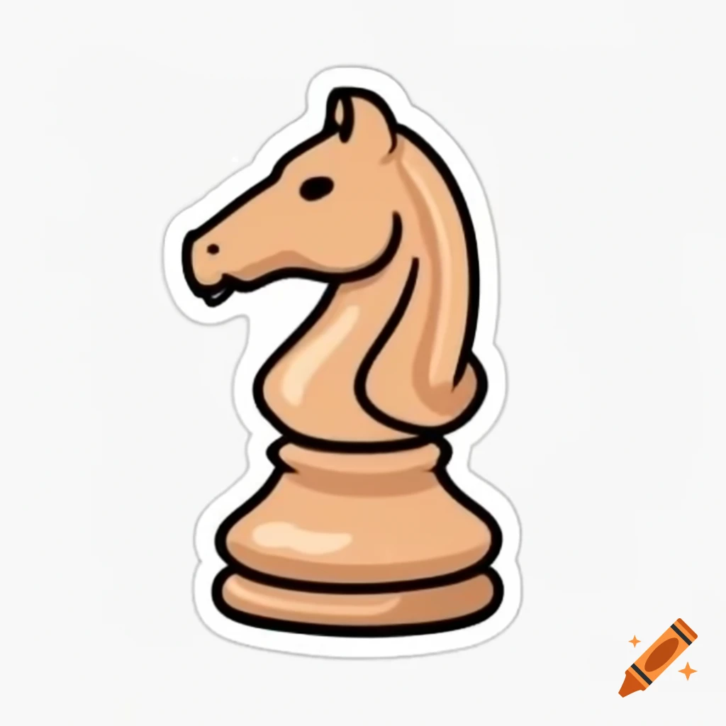 Minimalistic sticker design of a chess knight