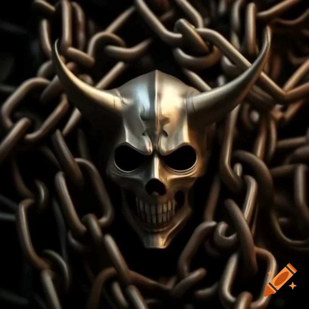 Metalhead logo featuring chains and devil horns