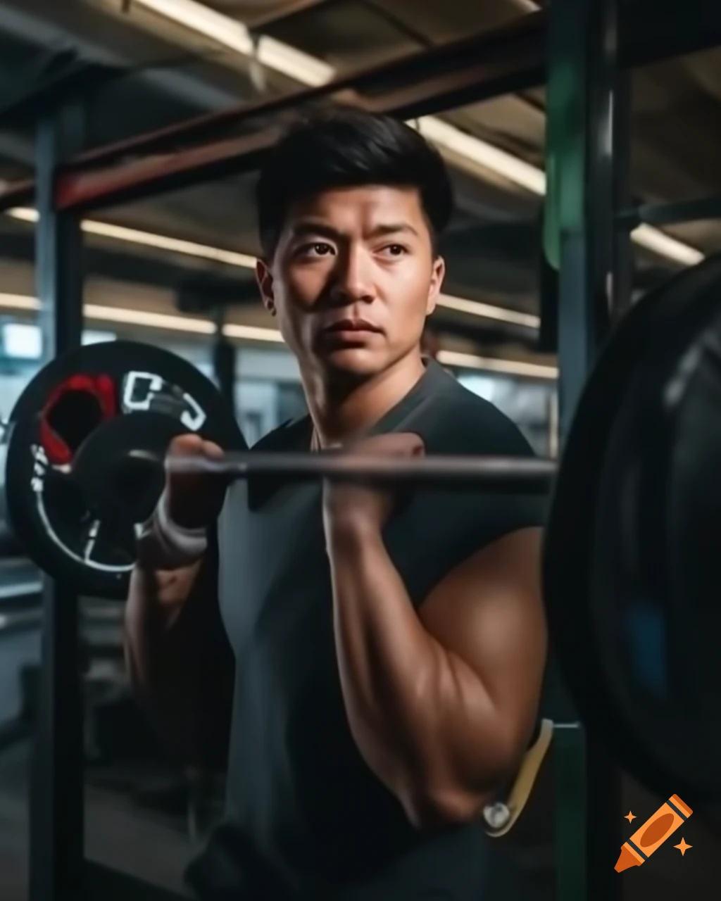 Man Flexing Bicep While Taking A Selfie On Craiyon