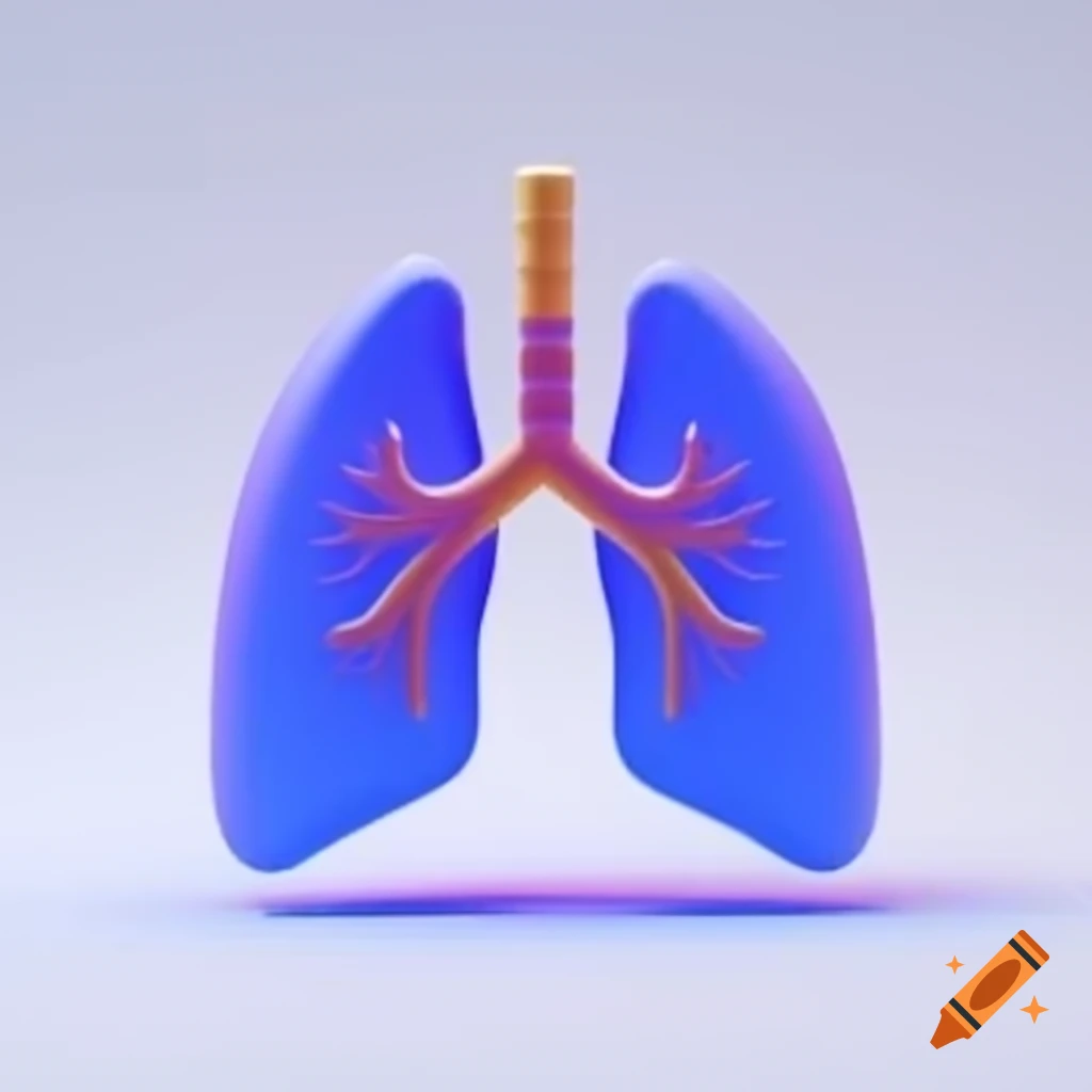 Modern 3D respiratory logo on white background with neon accents