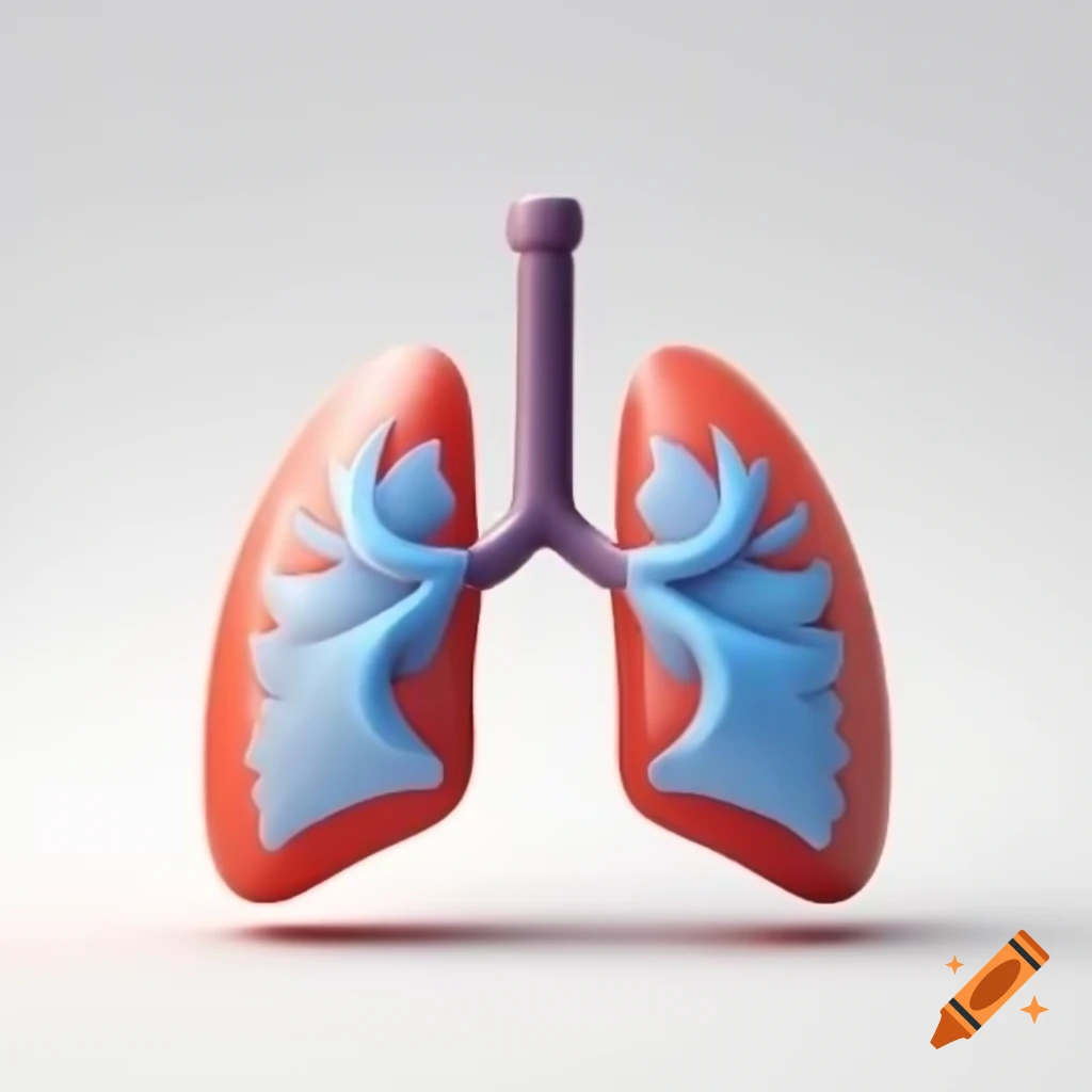 3D modern respiratory logo on white background