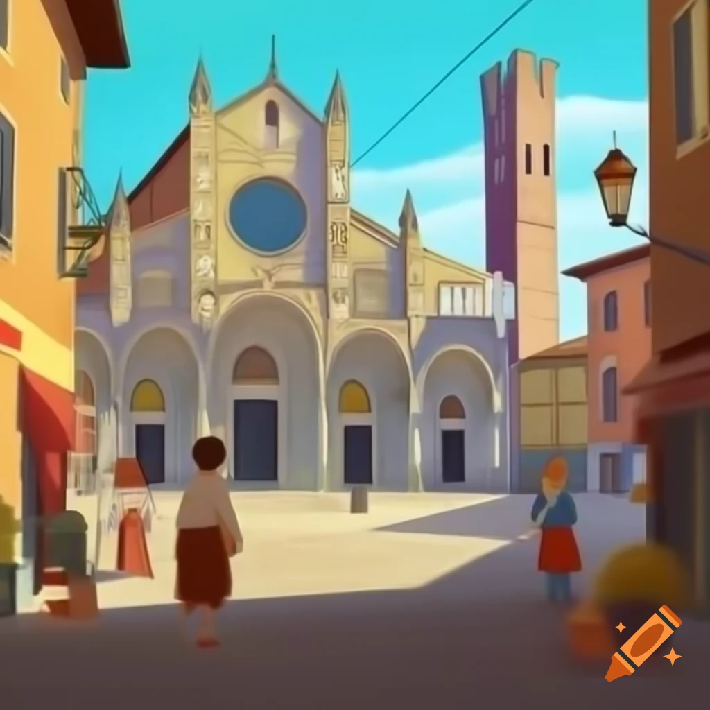 Cartoon art of Parma, Italy