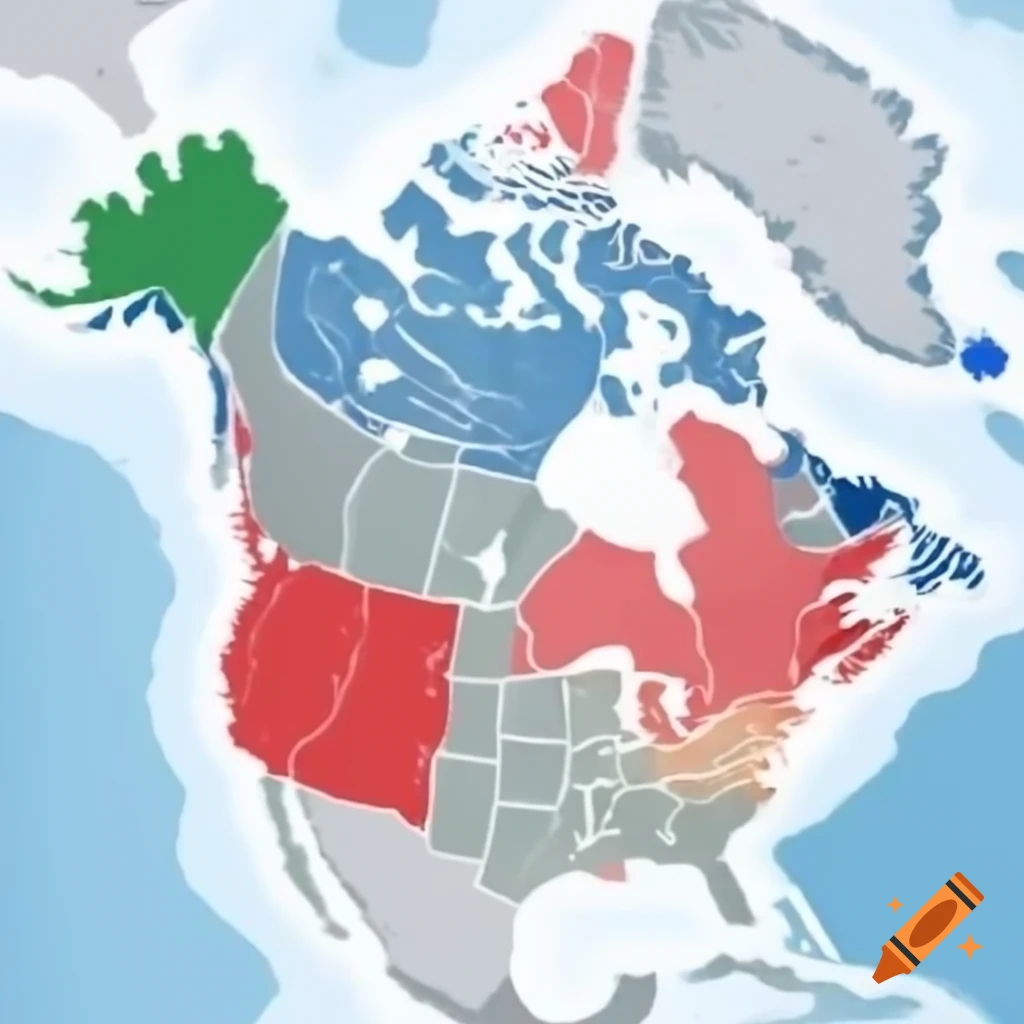 Linguistic map of Canada showing English and French regions