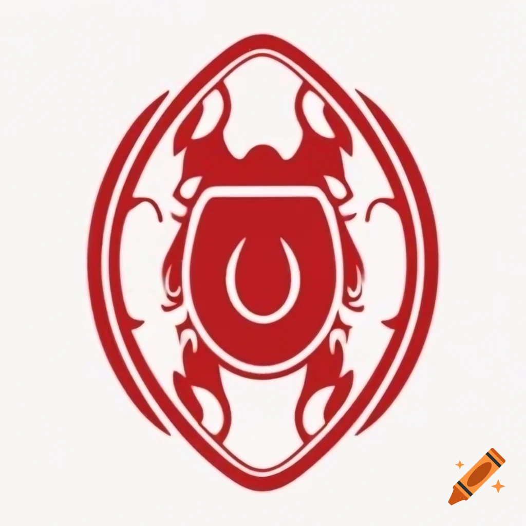 Zombie scarab illustration in red