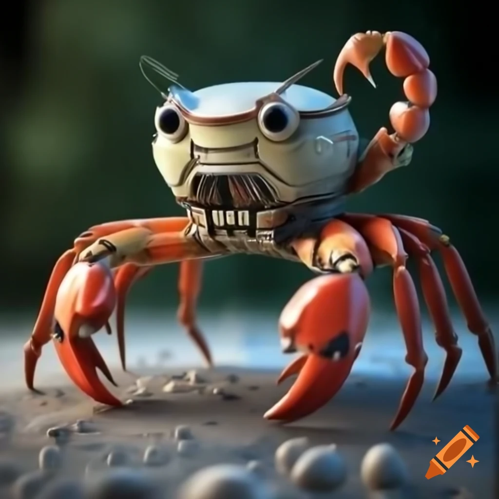 Crab robot design featuring a scorpion tail