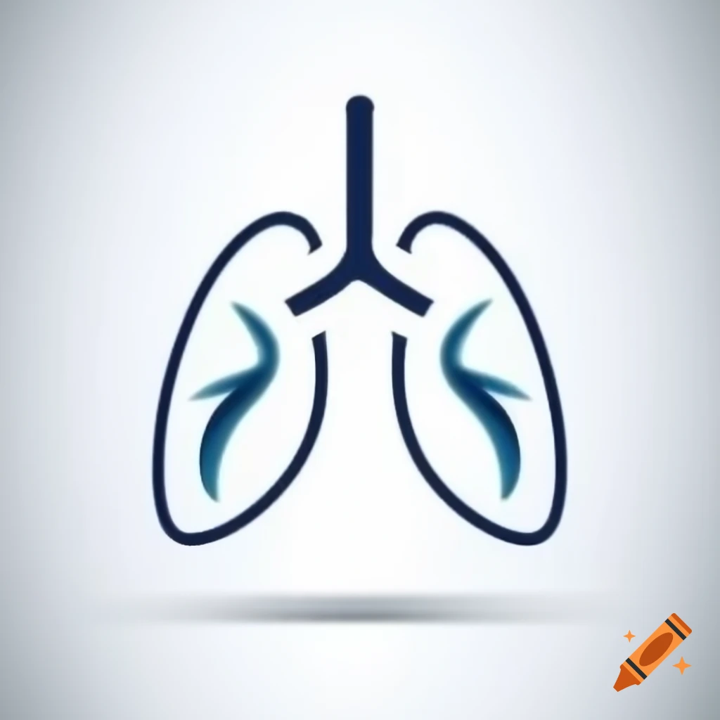 Sleek respiratory logo on white background
