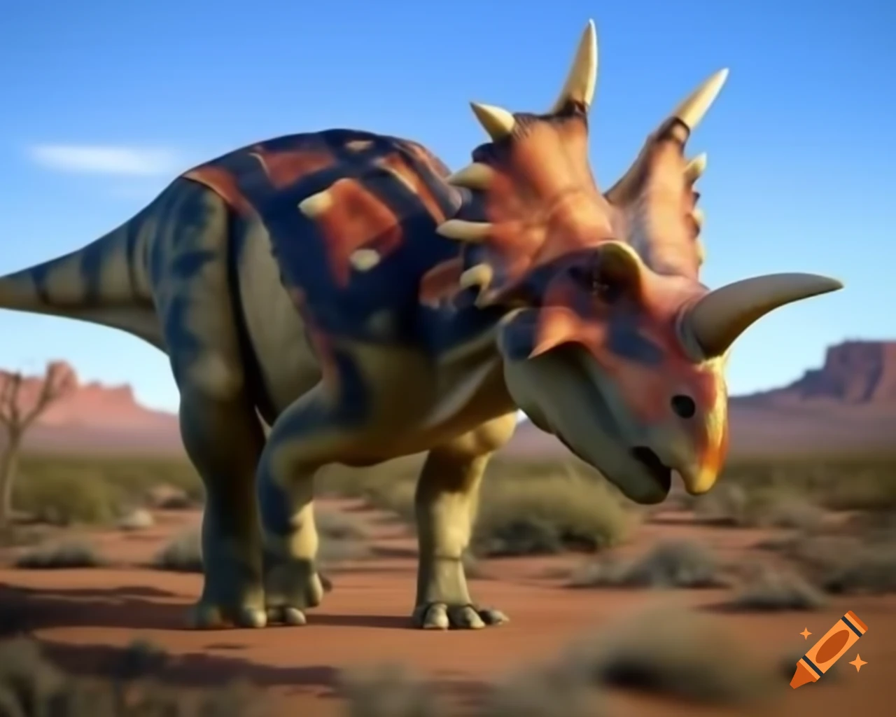 Protoceratops in the Arizona desert environment