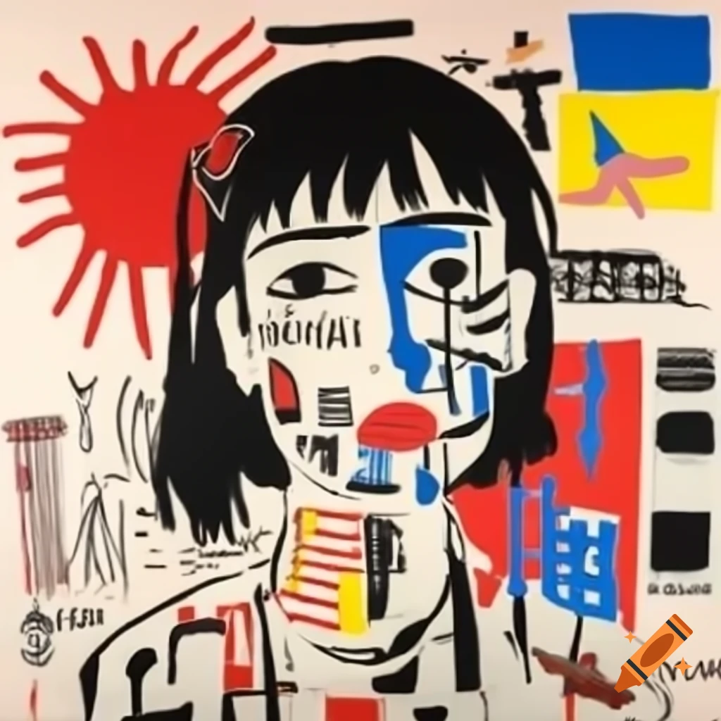 Basquiat-inspired artwork featuring Kaname Madoka