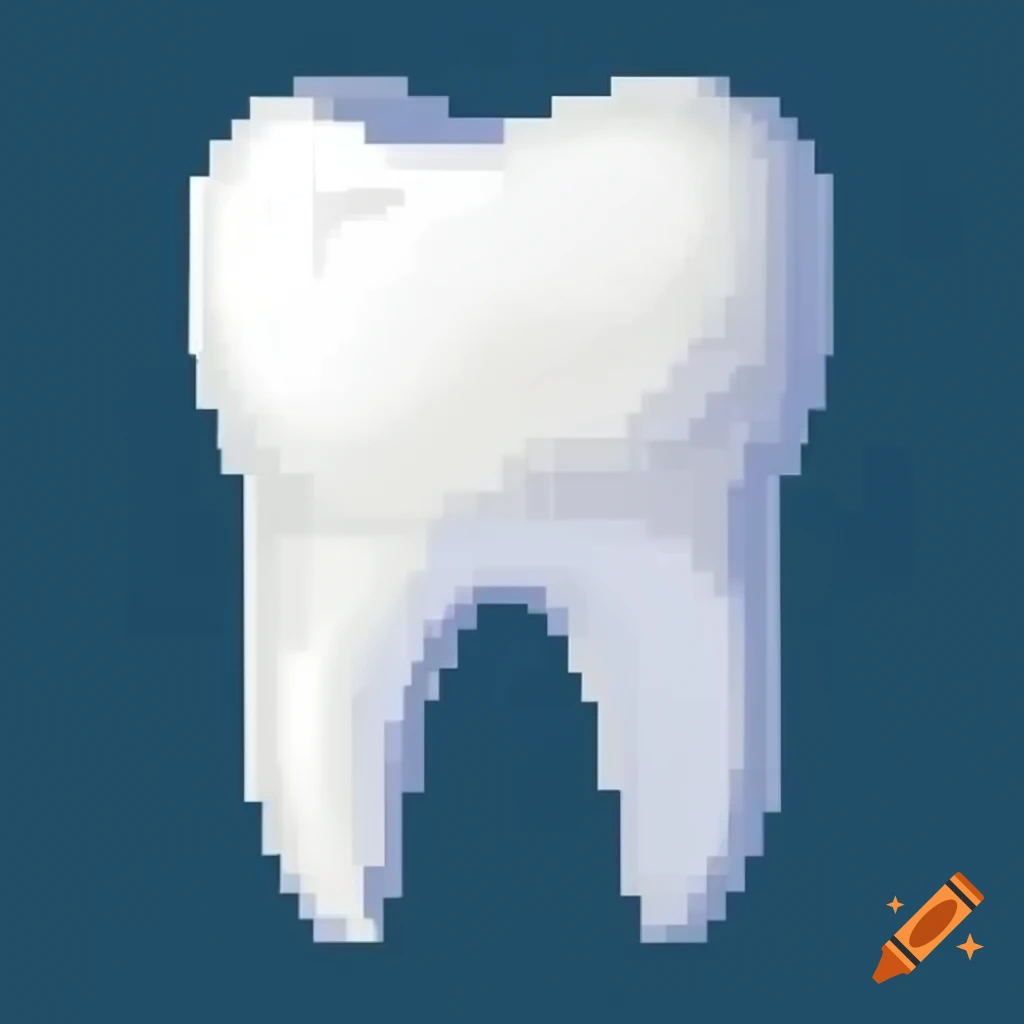 Bright molar in pixel art style