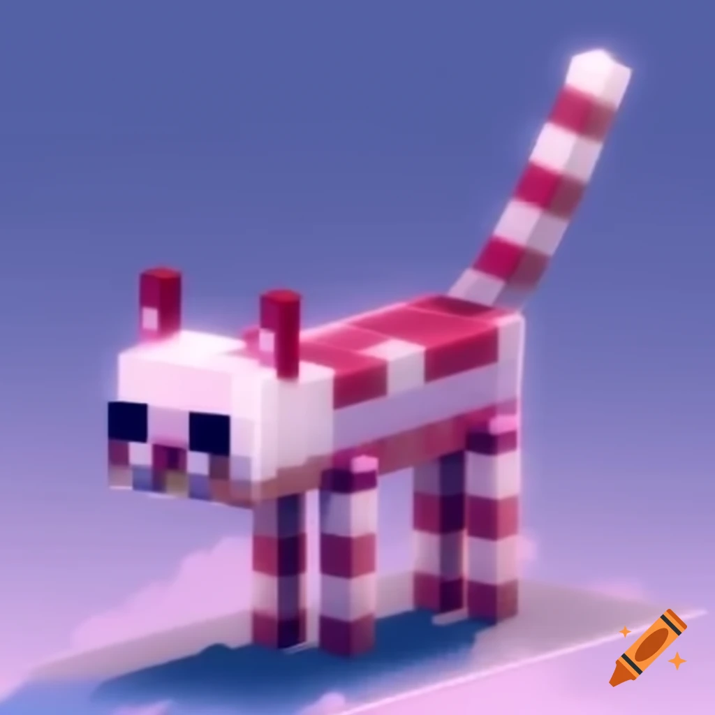 Full length furry cat in pixel art style