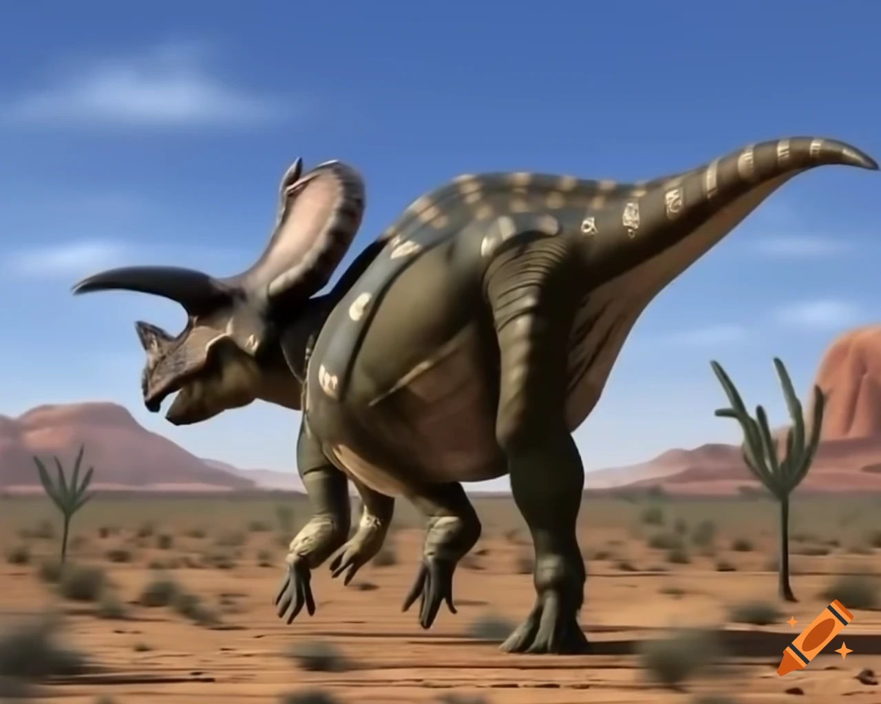 Protoceratops in Arizona desert environment