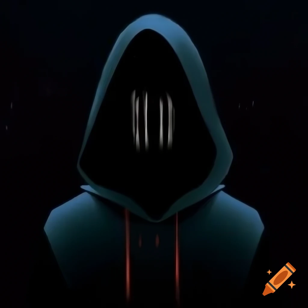 Faceless hooded character portrait conveying hope or love
